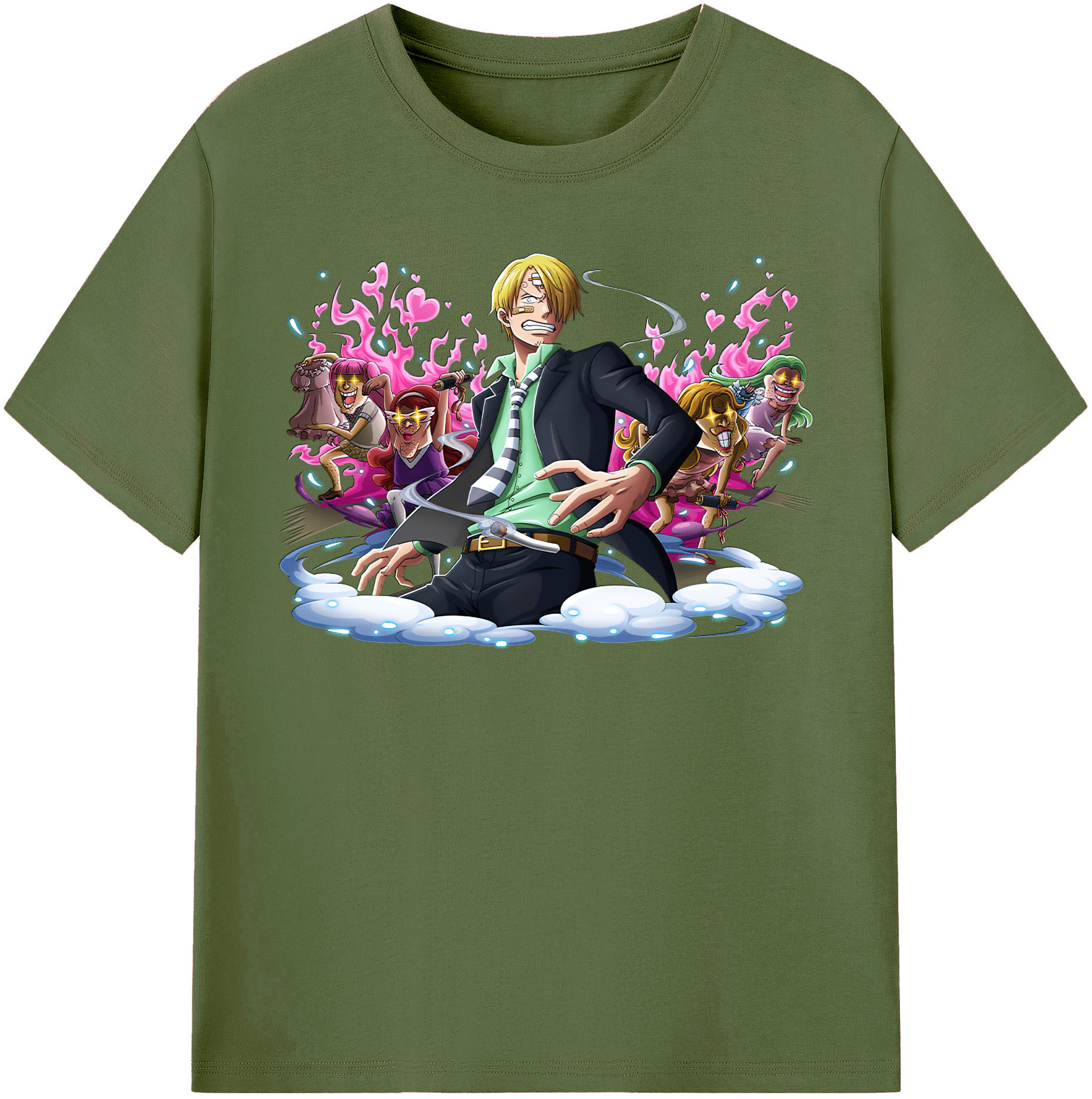 ワンピース サンジ ONE PIECE Sanji 綿100％半袖Tシャツ（フロントプリント）